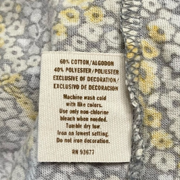 DECREE, SOFT & COMFORTABLE, FLORAL PEPLUM TANK TOP IN CREAM, YELLOW & GREY.SIZEL - Picture 5 of 5